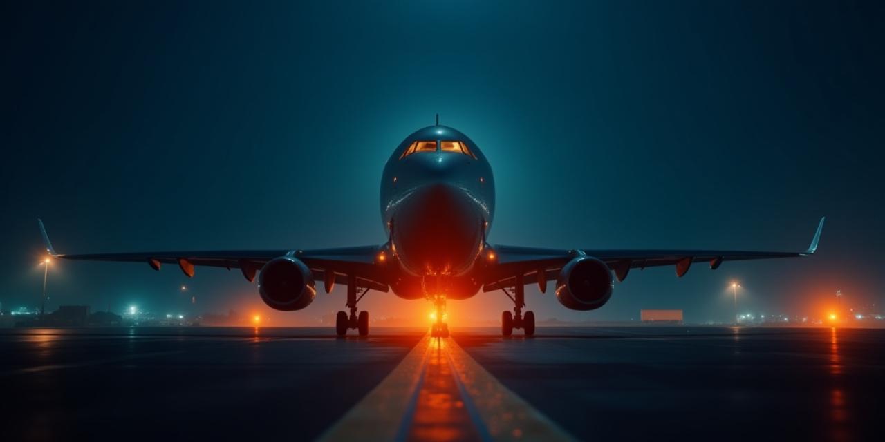 Coral Current Logistics express cargo jet on the runway at night